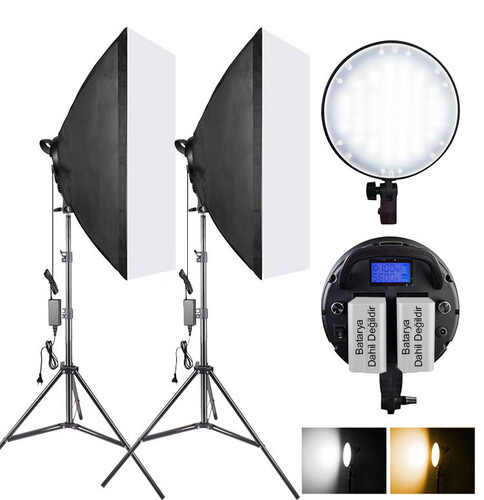 Kaiseberg TLB 500 2'li Bicolor Softbox Led Işık Seti