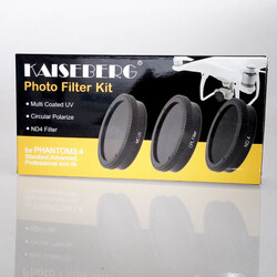 Kaiseberg Uv Polarize ND4 Phantom 3 ve Phantom 4 Filtre Kit - Thumbnail