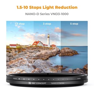 K&F - K&F 72mm Nano-D Serisi ND3-ND1000 Filtre (1.5-10 Stop) (1)