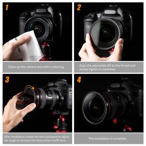 K&F Concept 40.5mm B-SERIES ND2-ND400 (1 ile 9 Stop) ND Filtre - Thumbnail