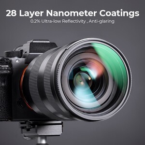 K&F - K&F Concept 58mm NANO-X MCR MC-UV 28 Çok Katmanlı Kaplamaya sahip Koruma Filtresi 8K Ultra HD (1)