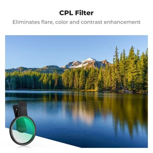 K&F - K&F Concept 67mm Klipsli CPL Telefon Kamera Lens Filtre Kiti (1)
