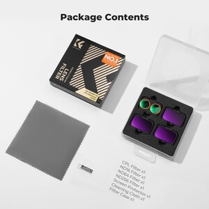 K&F Concept DJI Osmo Pocket 4P İçin 4 Parça Filtre Seti (CPL + ND16 + ND64 + ND256) (Plastik) - Thumbnail