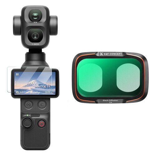 K&F Concept DJI Osmo Pocket 4P İçin Black Mist 1/4 Filtre (Metal)