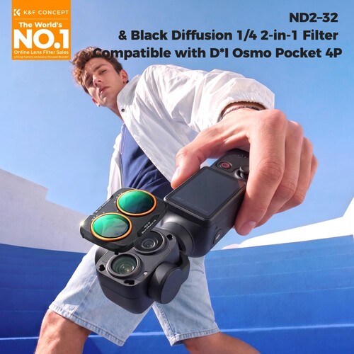 K&F Concept DJI Osmo Pocket 4P İçin Mist VND Filtre (ND2-32 & Black Mist 1/4)