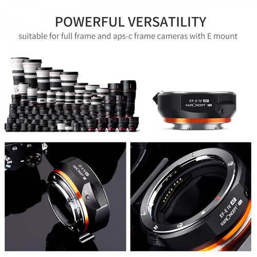 K&F Concept KF06.466 Canon EF/EF-S to Sony E Mount Adaptör