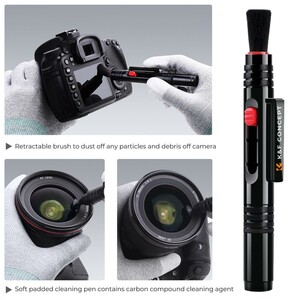 K&F - K&F Concept KF1691 Çift Taraflı Karbon Başlık Lens Temizleme Kalemi (1)