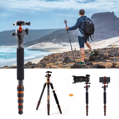 K&F Concept SA225C1 Carbon Fiber Tripod (KF09.094)