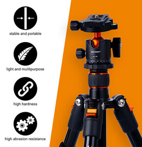 K&F Concept SA234 DSLR Alüminyum Tripod Ball Head (KF09.080) - Thumbnail