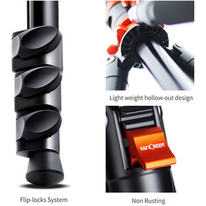 K&F Concept SA254M2 Alüminyum Tripod Ball Head Kit (KF09.089) - Thumbnail