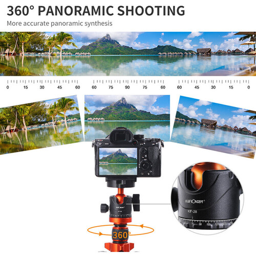K&F Concept SA254M2 Alüminyum Tripod Ball Head Kit (KF09.089)