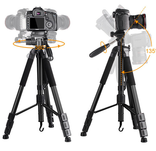 K&F Concept TM2624L 3-Way Pan Head Kompakt Tripod (KF09.050V2)