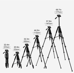 K&F Concept TM2624L 3-Way Pan Head Kompakt Tripod (KF09.050V2) - Thumbnail