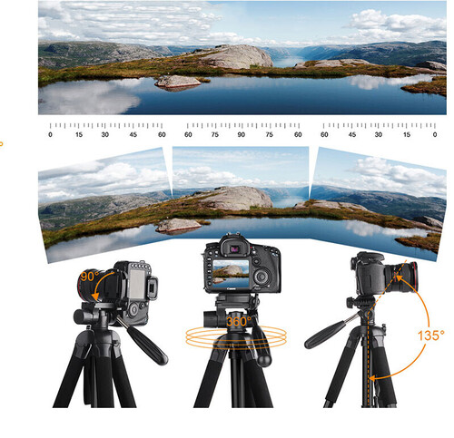 K&F Concept TM2624L 3-Way Pan Head Kompakt Tripod (KF09.050V2)