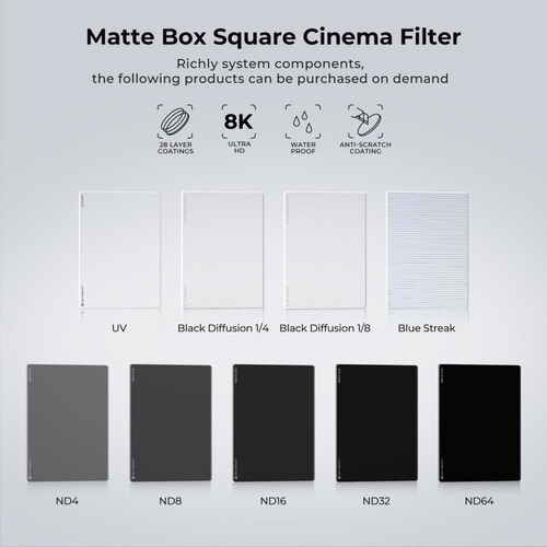 K&F NANO-X MCUV 4x5.65 Filtre Tilta ve SmallRig ve Diğer Matbox ile Uyumlu 4mm HD Optik Cam