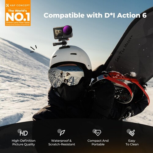 K&F NANO-X ND8 ND16 ND32 ND64 4'lü Filtre Kiti DJI Osmo Action 6 ile uyumlu Çok Katmanlı Kaplamalı Işık Azaltma Pozlama Kontrolü Optik Cam Filtreler