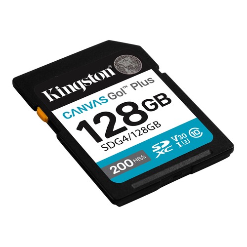 Kingston 128GB SDXC Canvas Go! Plus Gen4 200MB/s C10 UHS-I U3 V30