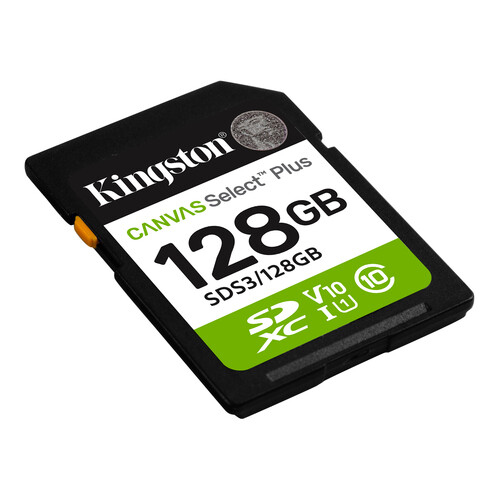 Kingston 128GB SDXC Canvas Select Plus Gen3 150MB/s C10 UHS-I U1 V10