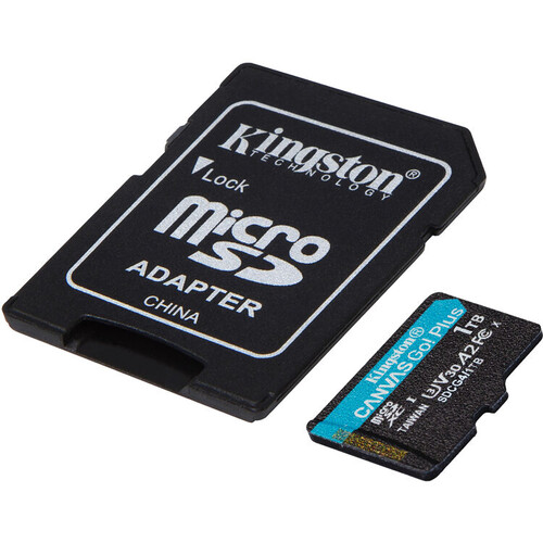 Kingston 1TB microSDXC Canvas Go! Plus Gen4 200MB/s A2 U3 V30 + Adaptör