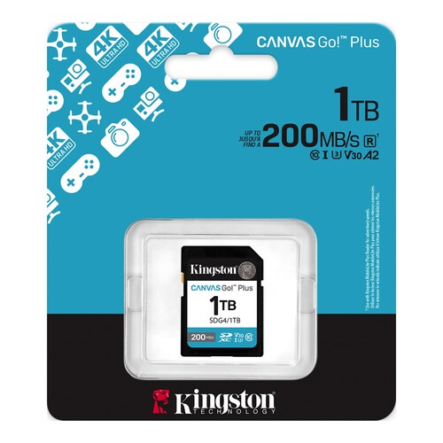 Kingston 1TB SDXC Canvas Go! Plus Gen4 200MB/s C10 UHS-I U3 V30