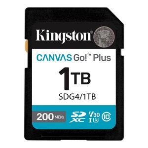 Kingston 1TB SDXC Canvas Go! Plus Gen4 200MB/s C10 UHS-I U3 V30 - Thumbnail
