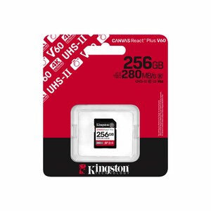 Kingston - Kingston 256GB Canvas React Plus SDXC UHS-II 280R/150W U3 V60