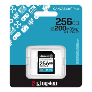 Kingston - Kingston 256GB SDXC Canvas Go! Plus Gen4 200MB/s C10 UHS-I U3 V30