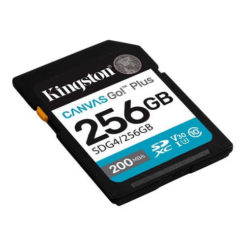 Kingston 256GB SDXC Canvas Go! Plus Gen4 200MB/s C10 UHS-I U3 V30