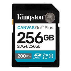 Kingston 256GB SDXC Canvas Go! Plus Gen4 200MB/s C10 UHS-I U3 V30 - Thumbnail