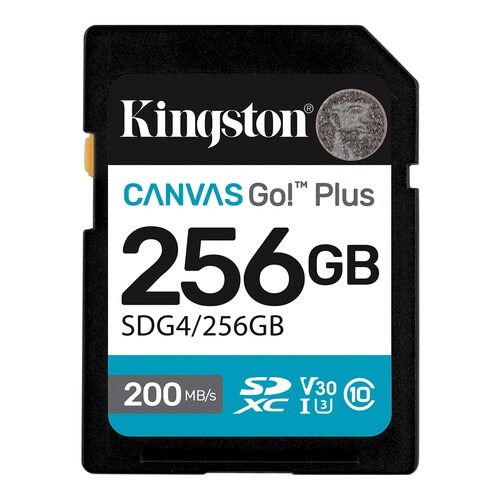 Kingston 256GB SDXC Canvas Go! Plus Gen4 200MB/s C10 UHS-I U3 V30