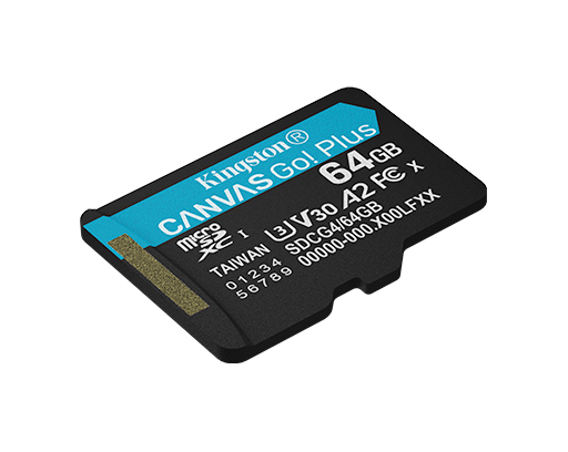 Kingston 512GB microSDXC Canvas Go! Plus Gen4 200MB/s A2 U3 V30 + Adaptör