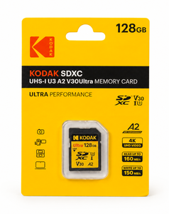 Kodak - Kodak 128GB UHS-I U3 A2 V30 Ultra DDR SD Hafıza Kartı (160MB/s - 150MB/s)