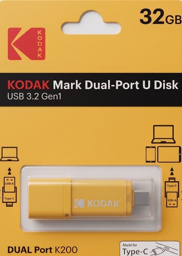 Kodak 32GB 3.2 Gen1 Type-C + USB Bellek (K200Y)