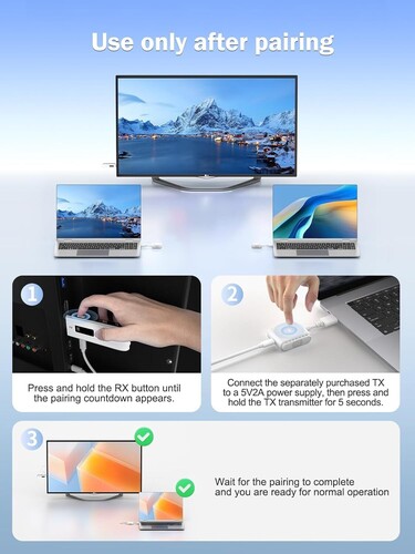 LEMORELE P200 Kablosuz HDMI Görüntü Aktarım Kiti