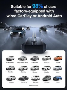 LEMORELE P80 Kablosuz CarPlay ve Android Auto Adaptörü - Thumbnail