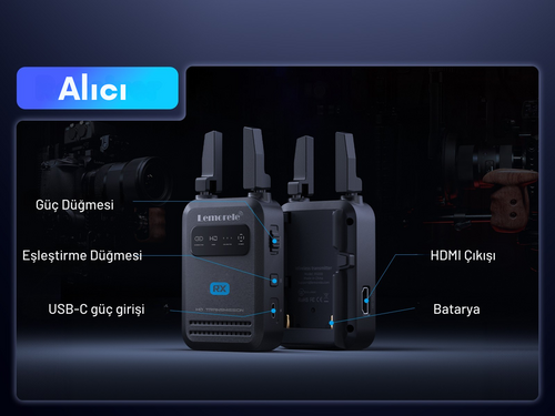 LEMORELE R5000 1080P Kablosuz HDMI Görüntü Aktarım Kiti