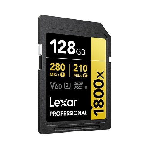 Lexar 128GB 1800x Profesyonel UHS-II SDXC Hafıza Kartı (GOLD Serisi)