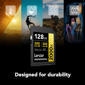Lexar 128GB 2000x Professional SDXC UHS-II V90 300 MB/s Hafıza Kartı - Thumbnail