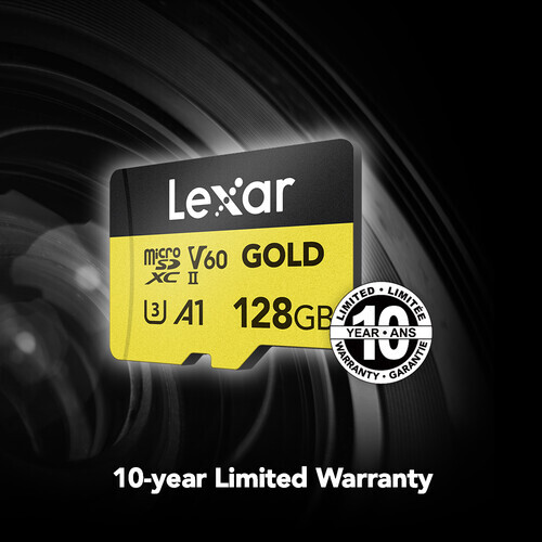 Lexar 128GB 280 MB/s UHS-II / V60 / U3 MicroSD Hafıza Kartı (Gold Serisi)