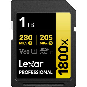 Lexar - Lexar 1TB 280MB/s Profesyonel 1800x SDXC UHS-II V60 Hafıza Kartı (Gold Serisi)