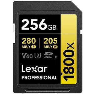 Lexar - Lexar 256GB 280MB/s Profesyonel 1800x SDXC UHS-II V60 Hafıza Kartı (Gold Serisi)