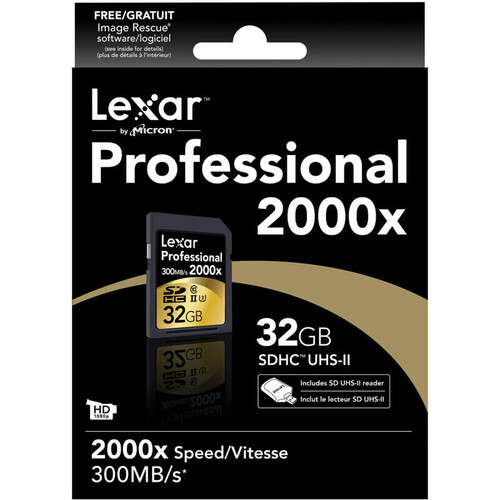 Lexar 32GB Profesyonel 2000x UHS-II SDHC Hafıza Kartı