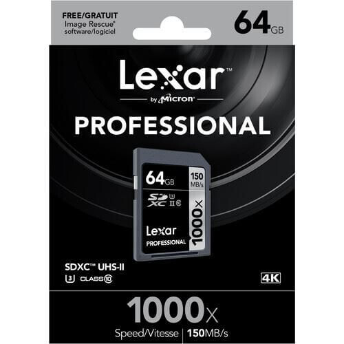 Lexar 64GB 1000x 150mb/sn Pro 4K SD Hafıza Kartı