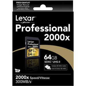 Lexar 64GB Profesyonel 2000x UHS-II SDXC Hafıza Kartı - Thumbnail