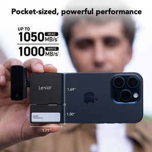 Lexar Professional Go External 2 TB Taşınabilir SSD + Type-C Hub (Siyah) - Thumbnail