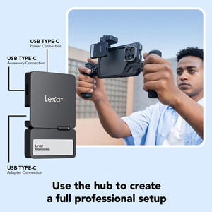 Lexar Professional Go External 2 TB Taşınabilir SSD + Type-C Hub (Siyah) - Thumbnail