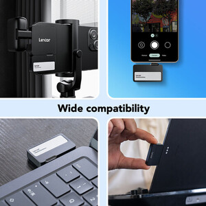 Lexar Professional Go External 2 TB Taşınabilir SSD + Type-C Hub (Siyah) - Thumbnail