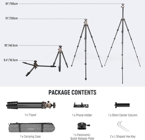 Neewer LiteTrip LT35 Karbon Fiber Tripod
