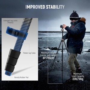 Neewer LiteTrip LT35 Karbon Fiber Tripod - Thumbnail