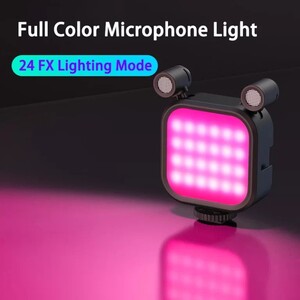 Mamen SML-V03 Çift Mikrofonlu RGB Vlog Işığı - Thumbnail